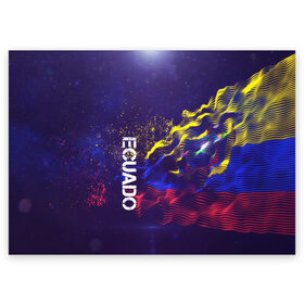 Поздравительная открытка с принтом Ecuado(Эквадор) , 100% бумага | плотность бумаги 280 г/м2, матовая, на обратной стороне линовка и место для марки
 | Тематика изображения на принте: ecuado | flag | urban | город | мир | путешествие | символика | страны | флаг | флаги | эквадор