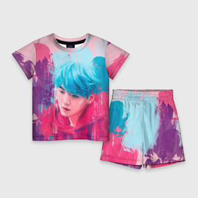 Детский костюм с шортами 3D с принтом BTS (Colors) ,  |  | bangtan | bangtan boys | boys | bts | color | japan | kim | rap | бтс | ким | корея | песня