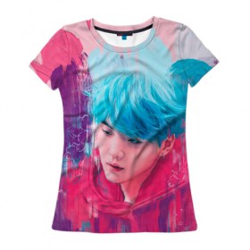 Женская футболка 3D с принтом BTS (Colors) , 100% полиэфир ( синтетическое хлопкоподобное полотно) | прямой крой, круглый вырез горловины, длина до линии бедер | bangtan | bangtan boys | boys | bts | color | japan | kim | rap | бтс | ким | корея | песня
