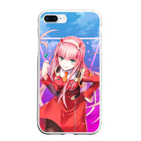 Чехол для iPhone 7Plus/8 Plus матовый с принтом Darling in the Franxx (002) , Силикон | Область печати: задняя сторона чехла, без боковых панелей | 002. аниме | ahegao | anime | darling in the franxx | franxx | manga | sempai | senpai | ахегао | манга | милый во франкcе | семпай | сенпай | франкс