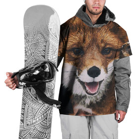 Накидка на куртку 3D с принтом Лисичка , 100% полиэстер |  | Тематика изображения на принте: голова | животные | лиса | мордочка | пасть | природа | рыжая | язык