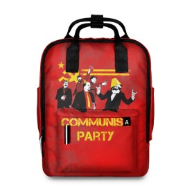 Женский рюкзак 3D с принтом Communist party , 100% полиэстер | лямки с регулируемой длиной, сверху ручки, чтобы рюкзак нести как сумку. Основное отделение закрывается на молнию, как и внешний карман. Внутри два дополнительных кармана, один из которых закрывается на молнию. По бокам два дополнительных кармашка, куда поместится маленькая бутылочка
 | Тематика изображения на принте: вечеринка | звезда | кастро | коммунизм | коммунист | коммунистическая | ленин | мао | маркс | молот | партия | рауль | серп | сталин | тусовка | ульянов | фидель | цзиньпин | цзэдун | энгельс