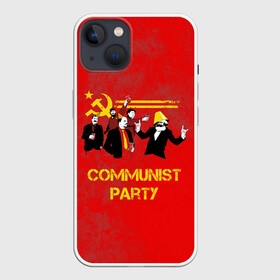 Чехол для iPhone 13 с принтом Communist party ,  |  | вечеринка | звезда | кастро | коммунизм | коммунист | коммунистическая | ленин | мао | маркс | молот | партия | рауль | серп | сталин | тусовка | ульянов | фидель | цзиньпин | цзэдун | энгельс