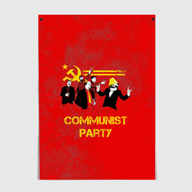 Постер с принтом Communist party , 100% бумага
 | бумага, плотность 150 мг. Матовая, но за счет высокого коэффициента гладкости имеет небольшой блеск и дает на свету блики, но в отличии от глянцевой бумаги не покрыта лаком | вечеринка | звезда | кастро | коммунизм | коммунист | коммунистическая | ленин | мао | маркс | молот | партия | рауль | серп | сталин | тусовка | ульянов | фидель | цзиньпин | цзэдун | энгельс