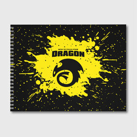 Альбом для рисования с принтом Как приручить дракона , 100% бумага
 | матовая бумага, плотность 200 мг. | dragon | беззубик | викинги | дракон | мульт | мультфильм | фэнтези