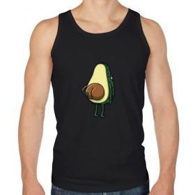 Мужская майка хлопок с принтом Авокадо , 100% хлопок |  | Тематика изображения на принте: косточка | овощ | попка | фрукт