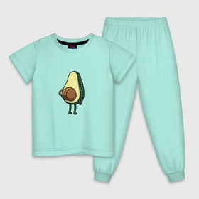 Детская пижама хлопок с принтом Авокадо , 100% хлопок |  брюки и футболка прямого кроя, без карманов, на брюках мягкая резинка на поясе и по низу штанин
 | Тематика изображения на принте: косточка | овощ | попка | фрукт