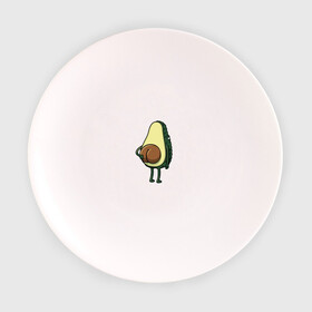 Тарелка 3D с принтом Авокадо  , фарфор | диаметр - 210 мм
диаметр для нанесения принта - 120 мм | косточка | овощ | попка | фрукт