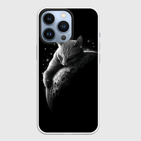 Чехол для iPhone 13 Pro с принтом Спящий Кот на Луне ,  |  | вселенная | звезды | космос | котейка | котенок | котэ | котя | лапочка | луна | милый | мимими | ночь | прелесть | сон | спутник