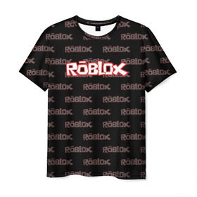 Мужская футболка 3D с принтом Roblox , 100% полиэфир | прямой крой, круглый вырез горловины, длина до линии бедер | game | gamer | roblox | игры | логотип | роблокс