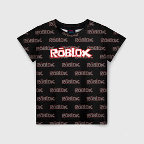 Детская футболка 3D с принтом Roblox , 100% гипоаллергенный полиэфир | прямой крой, круглый вырез горловины, длина до линии бедер, чуть спущенное плечо, ткань немного тянется | Тематика изображения на принте: game | gamer | roblox | игры | логотип | роблокс