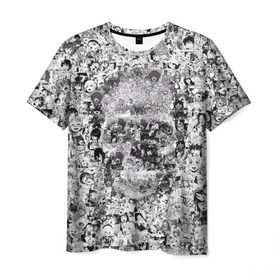 Мужская футболка 3D с принтом Череп из ахегао , 100% полиэфир | прямой крой, круглый вырез горловины, длина до линии бедер | ahegao | anime | manga | skull | аниме | ахегао | комиксы | манга | скелет