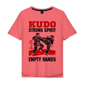 Мужская футболка хлопок Oversize с принтом Kudo , 100% хлопок | свободный крой, круглый ворот, “спинка” длиннее передней части | борьба | единоборства | спорт