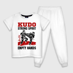 Детская пижама хлопок с принтом Kudo , 100% хлопок |  брюки и футболка прямого кроя, без карманов, на брюках мягкая резинка на поясе и по низу штанин
 | борьба | единоборства | спорт