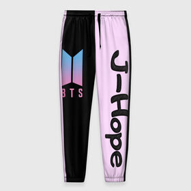 Мужские брюки 3D с принтом BTS J-hope , 100% полиэстер | манжеты по низу, эластичный пояс регулируется шнурком, по бокам два кармана без застежек, внутренняя часть кармана из мелкой сетки | bts | j hope | бтс | группа | корейская | музыка | розовый | цветы | черный