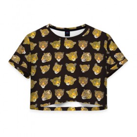 Женская футболка 3D укороченная с принтом Леопарды , 100% полиэстер | круглая горловина, длина футболки до линии талии, рукава с отворотами | animal | big | cat | cats | leopard | nature | pattern | predator | wild | дикий | животное | кошка | кошки | леопард | леопарды | паттерн | природа | узор | хищник | хищники