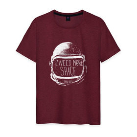 Мужская футболка хлопок с принтом I Need More Space , 100% хлопок | прямой крой, круглый вырез горловины, длина до линии бедер, слегка спущенное плечо. | астронавт | вселенная | звезды | космонавт | космос | созвездие