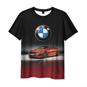 Мужская футболка 3D с принтом BMW 850i , 100% полиэфир | прямой крой, круглый вырез горловины, длина до линии бедер | 
