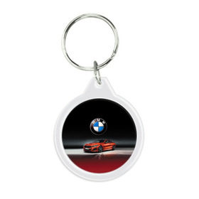 Брелок круглый с принтом BMW 850i , пластик и полированная сталь | круглая форма, металлическое крепление в виде кольца | 