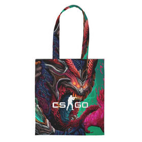 Шоппер 3D с принтом CS GO  hyper beast skin , 100% полиэстер | Плотность: 200 г/м2; Размер: 34×35 см; Высота лямок: 30 см | beast | counterstike | csgo | hyper | hyperbeast | m4a1s | steam | винтовка | контра | кс | ксго | шмотки