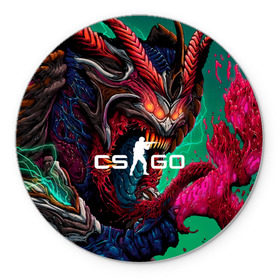 Коврик круглый с принтом CS GO hyper beast skin , резина и полиэстер | круглая форма, изображение наносится на всю лицевую часть | beast | counterstike | csgo | hyper | hyperbeast | m4a1s | steam | винтовка | контра | кс | ксго | шмотки