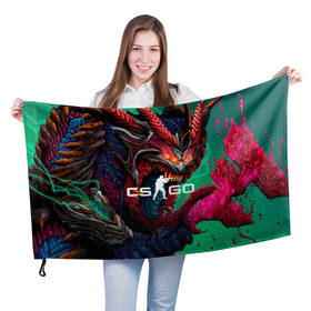 Флаг 3D с принтом CS GO hyper beast skin , 100% полиэстер | плотность ткани — 95 г/м2, размер — 67 х 109 см. Принт наносится с одной стороны | beast | counterstike | csgo | hyper | hyperbeast | m4a1s | steam | винтовка | контра | кс | ксго | шмотки