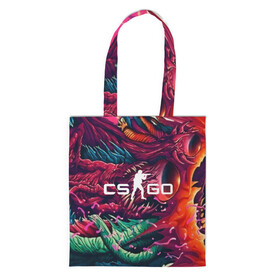 Шоппер 3D с принтом CS GO  hyper beast skin , 100% полиэстер | Плотность: 200 г/м2; Размер: 34×35 см; Высота лямок: 30 см | beast | counterstike | csgo | hyper | hyperbeast | m4a1s | steam | винтовка | контра | кс | ксго | шмотки