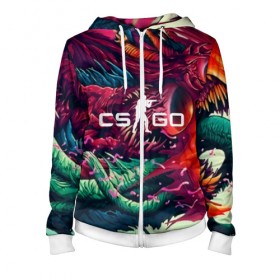 Женская толстовка 3D на молнии с принтом CS GO hyper beast skin , 100% полиэстер | длина до линии бедра, манжеты и пояс оформлены мягкой тканевой резинкой, двухслойный капюшон со шнурком для регулировки, спереди молния, по бокам два кармана | beast | counterstike | csgo | hyper | hyperbeast | m4a1s | steam | винтовка | контра | кс | ксго | шмотки