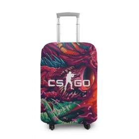 Чехол для чемодана 3D с принтом CS GO hyper beast skin , 86% полиэфир, 14% спандекс | двустороннее нанесение принта, прорези для ручек и колес | beast | counterstike | csgo | hyper | hyperbeast | m4a1s | steam | винтовка | контра | кс | ксго | шмотки