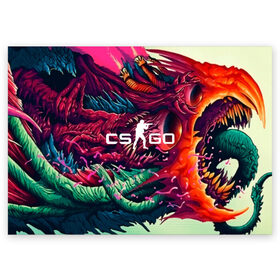 Поздравительная открытка с принтом CS GO hyper beast skin , 100% бумага | плотность бумаги 280 г/м2, матовая, на обратной стороне линовка и место для марки
 | beast | counterstike | csgo | hyper | hyperbeast | m4a1s | steam | винтовка | контра | кс | ксго | шмотки