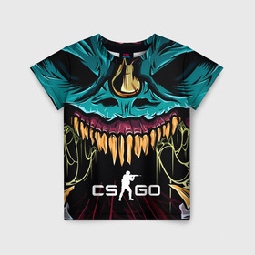 Детская футболка 3D с принтом CS GO  hyper beast skin , 100% гипоаллергенный полиэфир | прямой крой, круглый вырез горловины, длина до линии бедер, чуть спущенное плечо, ткань немного тянется | beast | counterstike | csgo | hyper | hyperbeast | m4a1s | steam | винтовка | контра | кс | ксго | шмотки