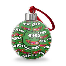 Ёлочный шар с принтом Good / Sad frog , Пластик | Диаметр: 77 мм | bad | dab | frog | good | kek | pepe | sad | кек | лягушка | мем | мемы | пепе | со смыслом | фрог