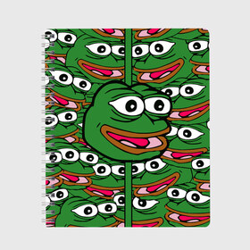 Тетрадь с принтом Good Sad frog , 100% бумага | 48 листов, плотность листов — 60 г/м2, плотность картонной обложки — 250 г/м2. Листы скреплены сбоку удобной пружинной спиралью. Уголки страниц и обложки скругленные. Цвет линий — светло-серый
 | bad | dab | frog | good | kek | pepe | sad | кек | лягушка | мем | мемы | пепе | со смыслом | фрог