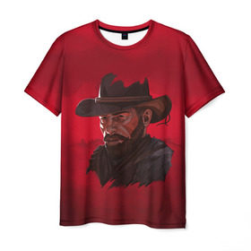 Мужская футболка 3D с принтом Red Dead Redemption , 100% полиэфир | прямой крой, круглый вырез горловины, длина до линии бедер | Тематика изображения на принте: dead | gamer | john | marston | rdr | red | redemption | rockstar | shooter | western | вестерн | джон | марстон | шутер