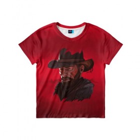Детская футболка 3D с принтом Red Dead Redemption , 100% гипоаллергенный полиэфир | прямой крой, круглый вырез горловины, длина до линии бедер, чуть спущенное плечо, ткань немного тянется | Тематика изображения на принте: dead | gamer | john | marston | rdr | red | redemption | rockstar | shooter | western | вестерн | джон | марстон | шутер