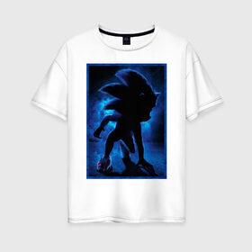 Женская футболка хлопок Oversize с принтом Sonic , 100% хлопок | свободный крой, круглый ворот, спущенный рукав, длина до линии бедер
 | hedgehog | sonic | еж | ежик | игра | соник
