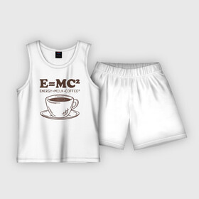 Детская пижама с шортами хлопок с принтом ENERGY  Milk and Coffee 2 ,  |  | cappuccino | espresso | latte | капучино | кофе | латте | молоко | ньютон | физика | формула | чашка | энергия | эспрессо