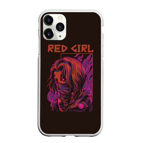 Чехол для iPhone 11 Pro матовый с принтом Красная девушка , Силикон |  | girl | red girl | девушка | неон