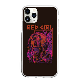 Чехол для iPhone 11 Pro Max матовый с принтом Красная девушка , Силикон |  | girl | red girl | девушка | неон