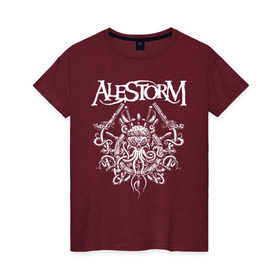 Женская футболка хлопок с принтом Alestorm , 100% хлопок | прямой крой, круглый вырез горловины, длина до линии бедер, слегка спущенное плечо | alestorm | metal | группы | метал | музыка | пауэр метал | рок | фолк метал | хэви метал