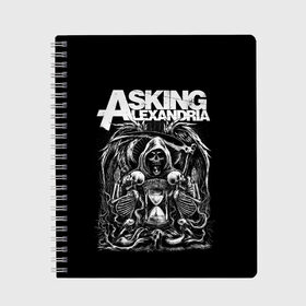 Тетрадь с принтом Asking Alexandria , 100% бумага | 48 листов, плотность листов — 60 г/м2, плотность картонной обложки — 250 г/м2. Листы скреплены сбоку удобной пружинной спиралью. Уголки страниц и обложки скругленные. Цвет линий — светло-серый
 | asking alexandria | аскинг александриа | группы | метал | музыка | рок | хэви метал | электроникор