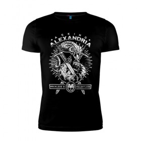 Мужская футболка премиум с принтом Asking Alexandria , 92% хлопок, 8% лайкра | приталенный силуэт, круглый вырез ворота, длина до линии бедра, короткий рукав | asking alexandria | аскинг александриа | группы | метал | музыка | рок | хэви метал | электроникор