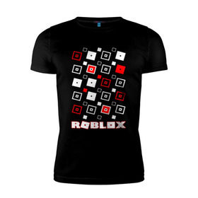Мужская футболка премиум с принтом ROBLOX , 92% хлопок, 8% лайкра | приталенный силуэт, круглый вырез ворота, длина до линии бедра, короткий рукав | game | gamer | logo | roblox | игры | логотип | роблокс