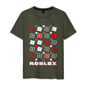 Мужская футболка хлопок с принтом ROBLOX , 100% хлопок | прямой крой, круглый вырез горловины, длина до линии бедер, слегка спущенное плечо. | game | gamer | logo | roblox | игры | логотип | роблокс