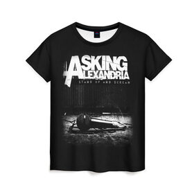 Женская футболка 3D с принтом Asking Alexandria , 100% полиэфир ( синтетическое хлопкоподобное полотно) | прямой крой, круглый вырез горловины, длина до линии бедер | asking alexandria | аскинг александриа | группы | метал | музыка | рок | хэви метал | электроникор