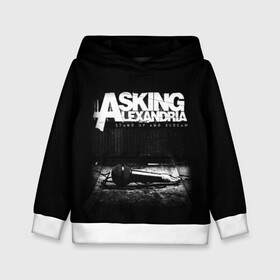 Детская толстовка 3D с принтом Asking Alexandria , 100% полиэстер | двухслойный капюшон со шнурком для регулировки, мягкие манжеты на рукавах и по низу толстовки, спереди карман-кенгуру с мягким внутренним слоем | asking alexandria | аскинг александриа | группы | метал | музыка | рок | хэви метал | электроникор