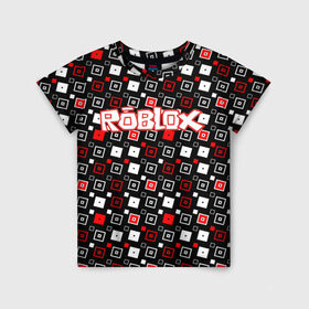 Детская футболка 3D с принтом Roblox , 100% гипоаллергенный полиэфир | прямой крой, круглый вырез горловины, длина до линии бедер, чуть спущенное плечо, ткань немного тянется | game | gamer | logo | roblox | игры | логотип | роблокс