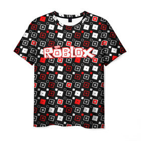 Мужская футболка 3D с принтом Roblox , 100% полиэфир | прямой крой, круглый вырез горловины, длина до линии бедер | game | gamer | logo | roblox | игры | логотип | роблокс