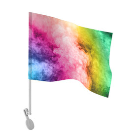 Флаг для автомобиля с принтом Радужный дым , 100% полиэстер | Размер: 30*21 см | Тематика изображения на принте: holi | праздник красок | радуга | радужный дым | холи | цвета радуги | яркий