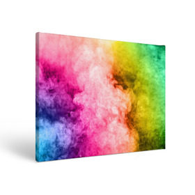 Холст прямоугольный с принтом Радужный дым , 100% ПВХ |  | Тематика изображения на принте: holi | праздник красок | радуга | радужный дым | холи | цвета радуги | яркий